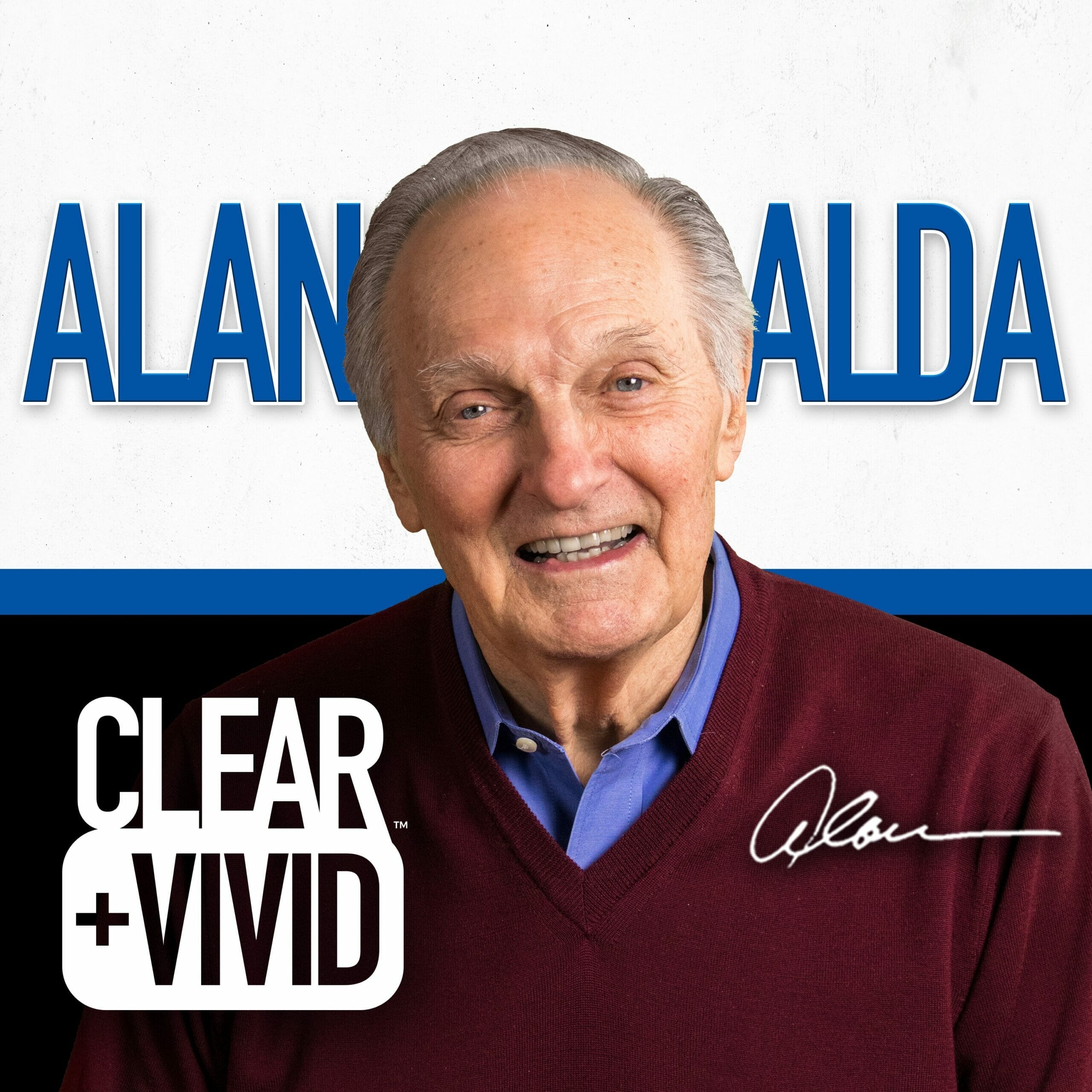 Clear and Vivid Alan Alda Podcast Logo