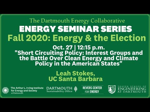"Interest Groups and the Battle Over Clean Energy and Climate Policy" with Leah Stokes