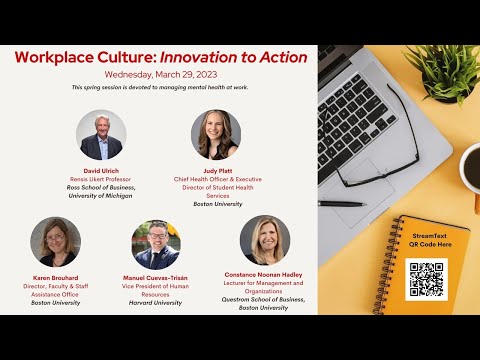 Workplace Culture: Innovation to Action Speaker Series - Managing Mental Health at Work