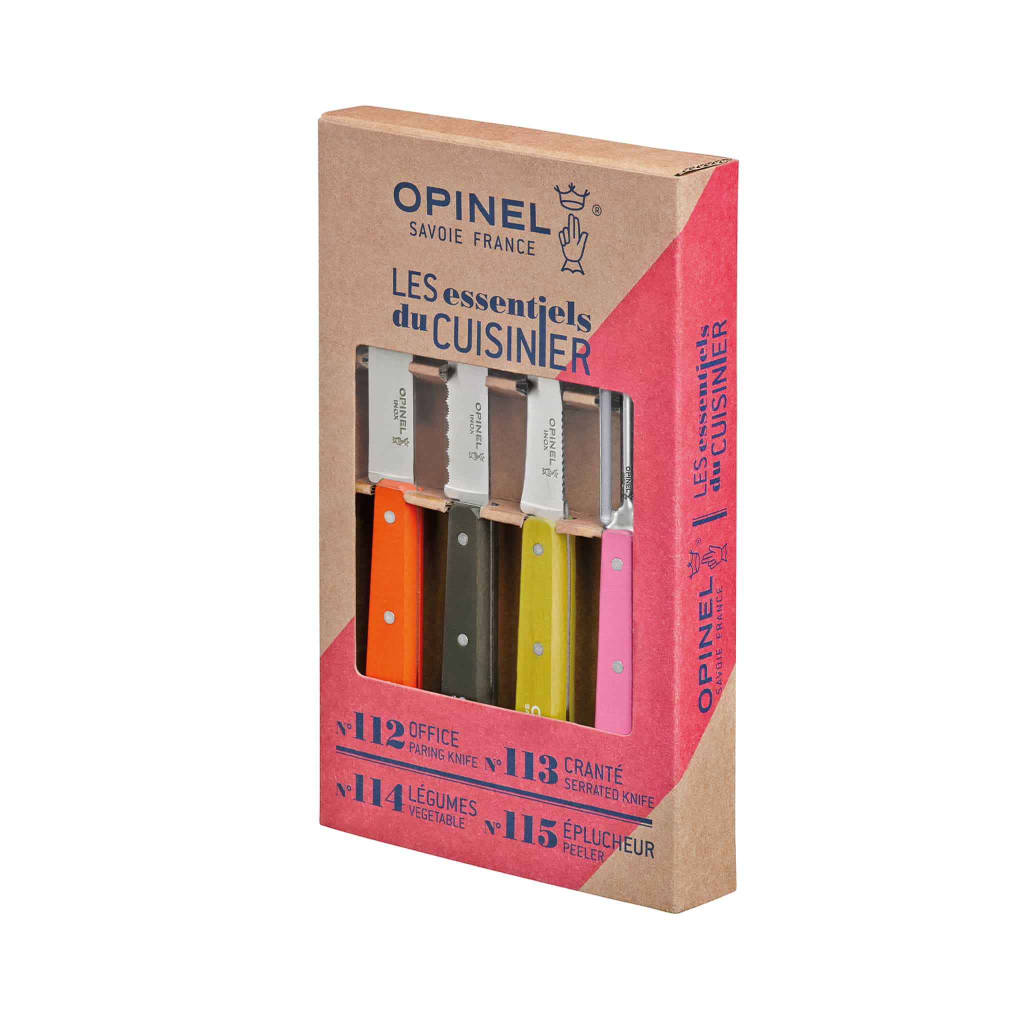 Opinel 4 Piece Brights Kitchen Essentials Knife Set