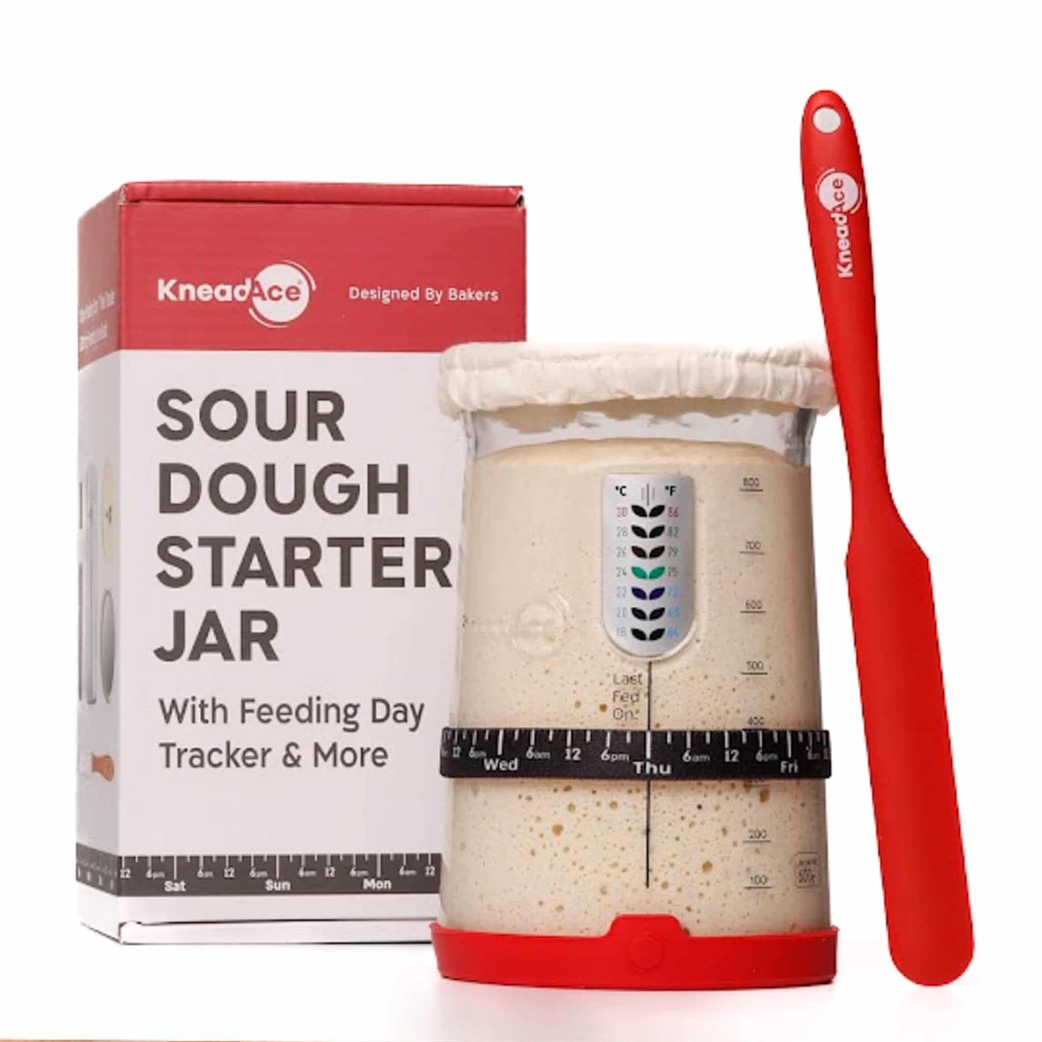 KneadAce Signature Sourdough Starter Jar Kit, 32oz