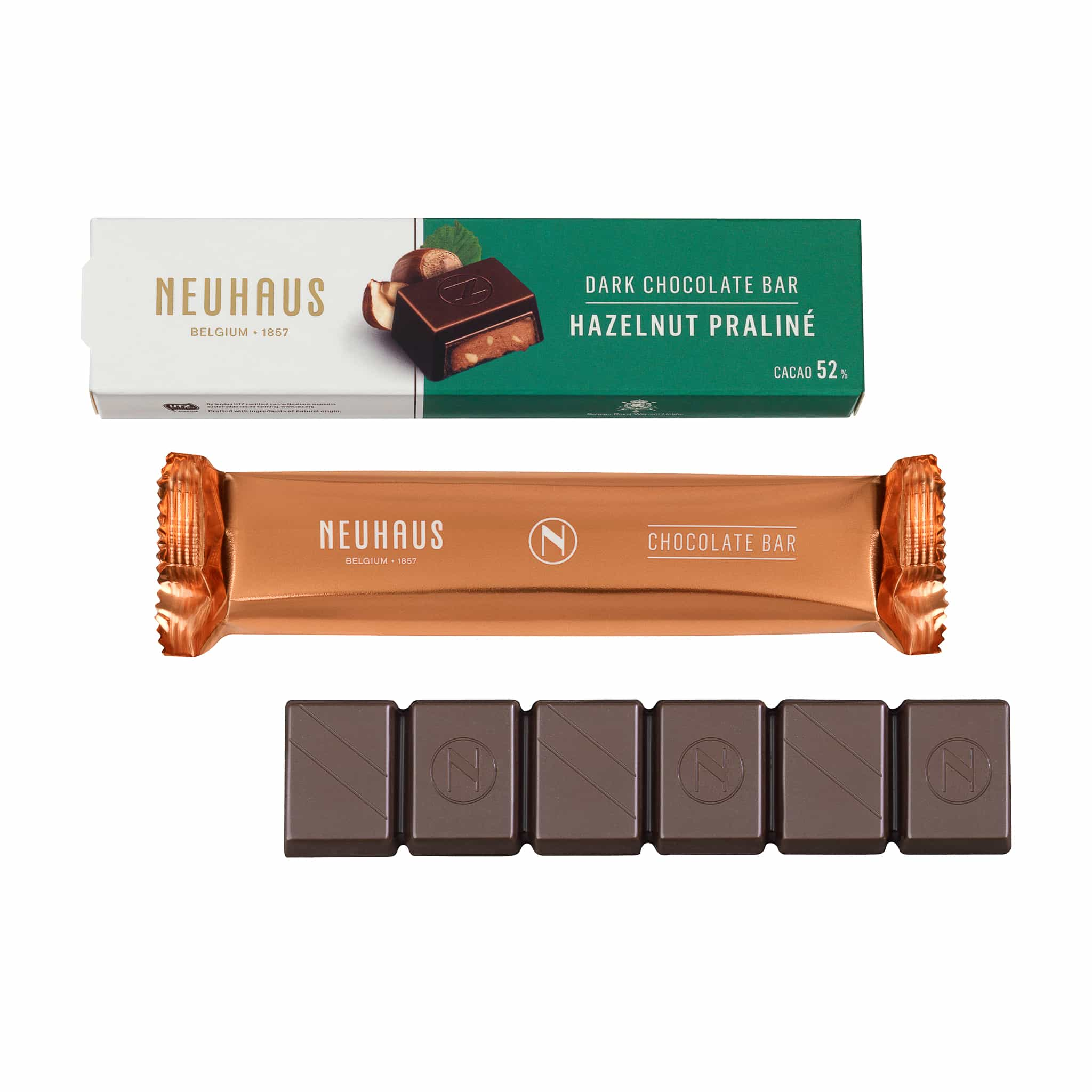 Neuhaus Dark Chocolate Hazelnut Praline Bar, 53g