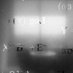 Mathematical formulas on a translucent board