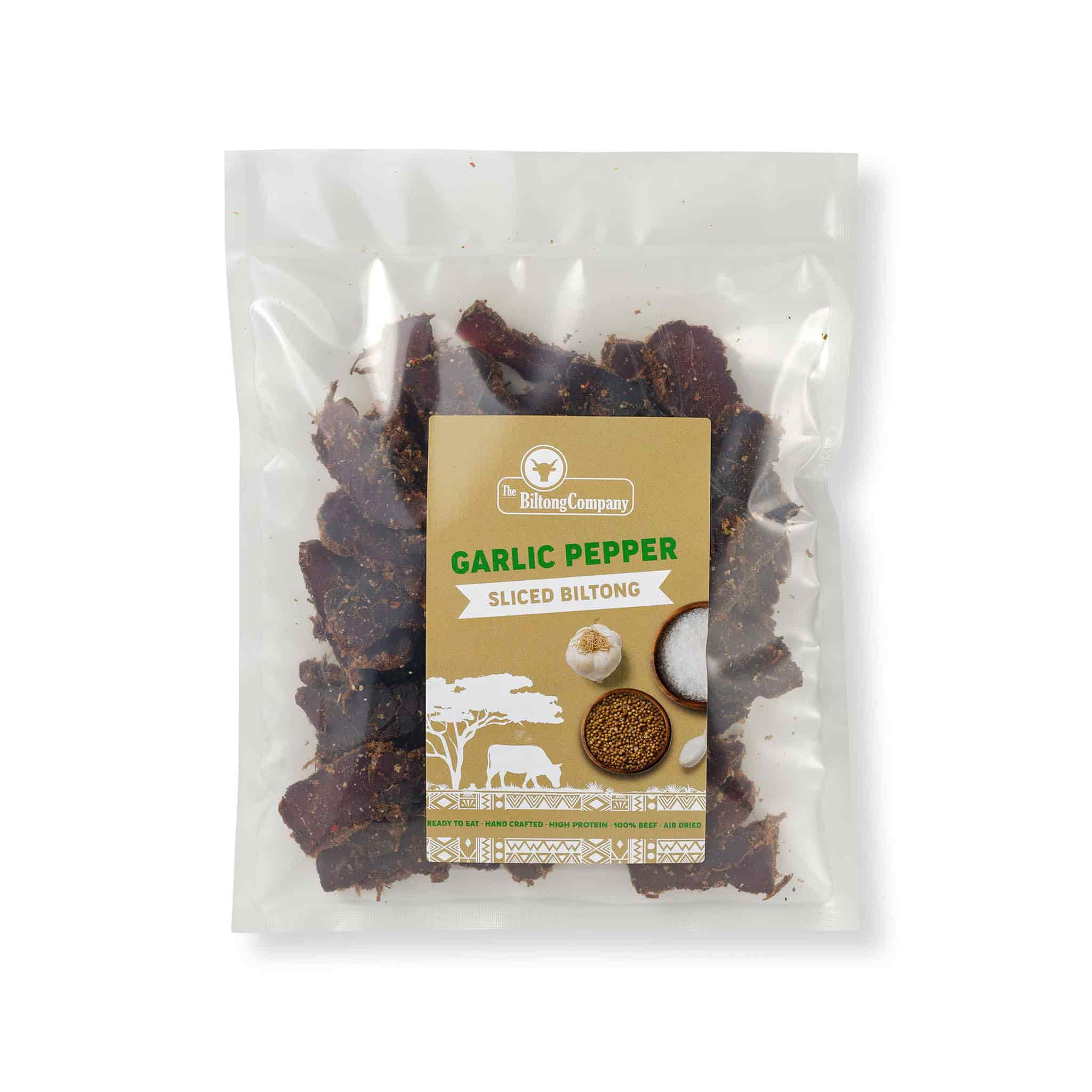 Garlic Pepper Biltong Slices, 250g